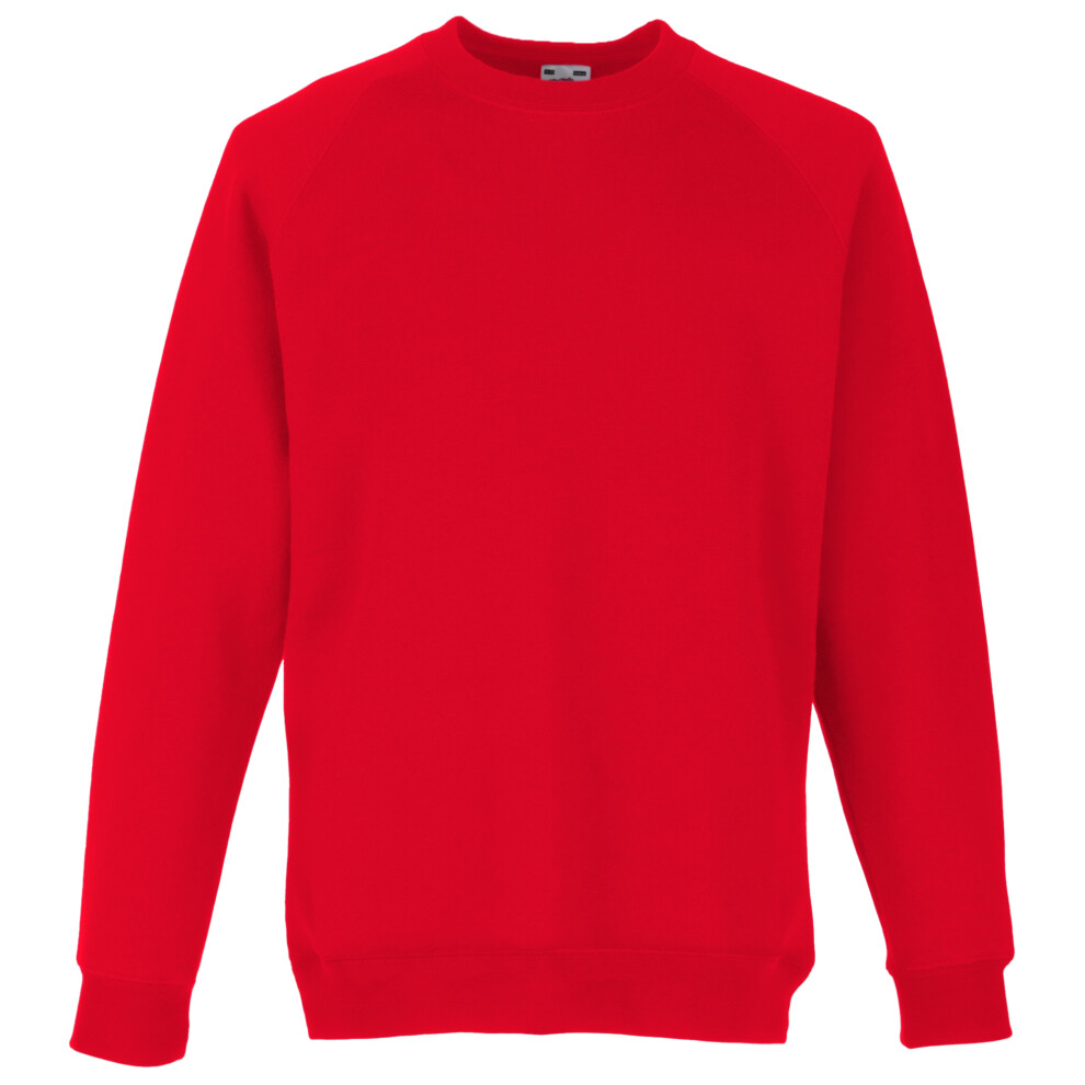 (14-15, Red) Fruit Of The Loom Childrens Unisex Raglan Sleeve Sweatshirt