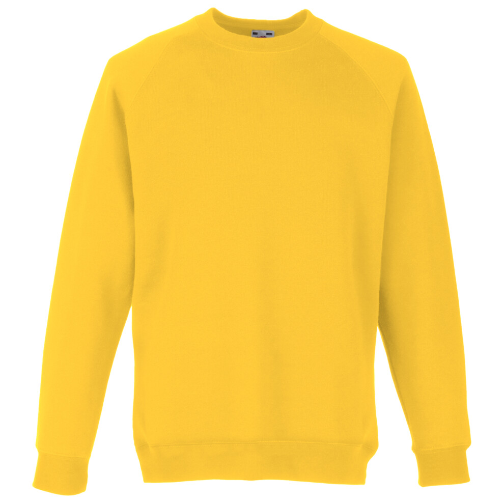 (3-4, Sunflower) Fruit Of The Loom Childrens Unisex Raglan Sleeve Sweatshirt