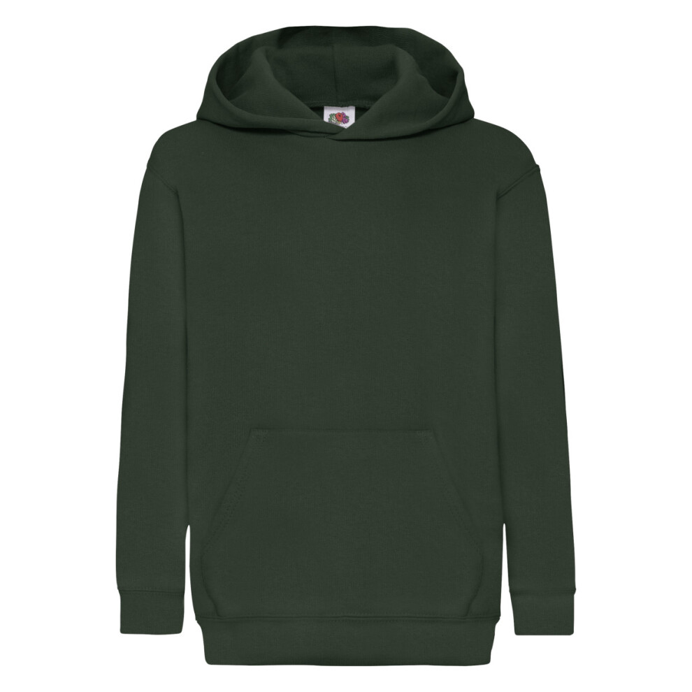 (14-15 Years, Bottle Green) Fruit of the Loom Childrens/Kids Classic Hooded Sweatshirt