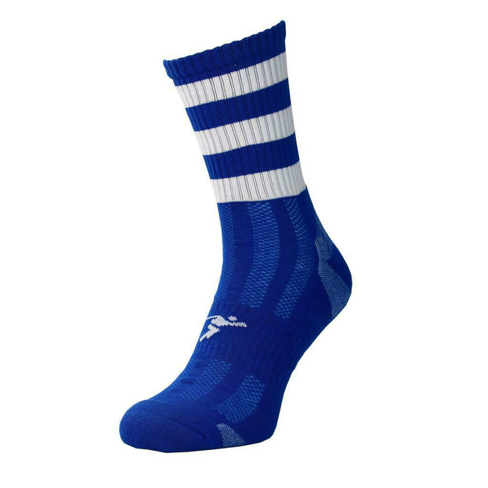 (12 UK Child-2 UK, Royal Blue/White) Precision Childrens/Kids Pro Hooped Football Socks-image-OPC-P8N72M2-NEW