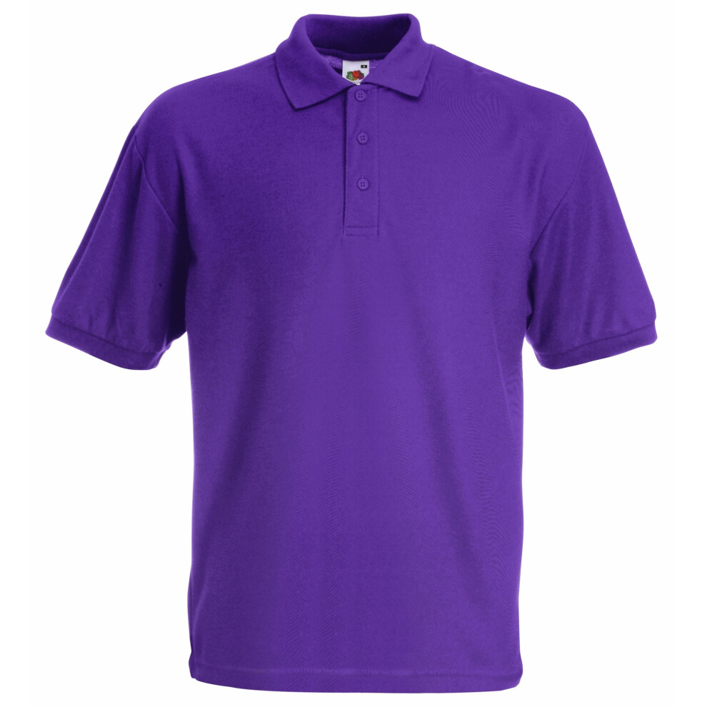 (14-15, Purple) Fruit Of The Loom Childrens/Kids Unisex 65/35 Pique Polo Shirt (Pack of 2)