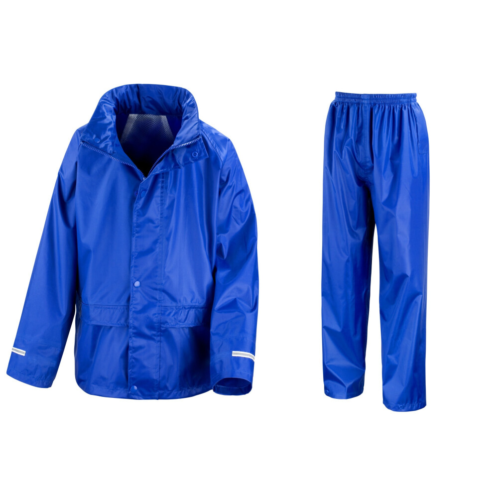(3-4, Royal) Result Core Childrens/Kids Unisex Junior Rain Suit Jacket And Trousers Set