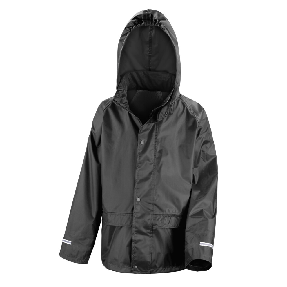 (5-6 years, Black) Result Childrens/Kids Core Junior Stormdri Rain Over Jacket