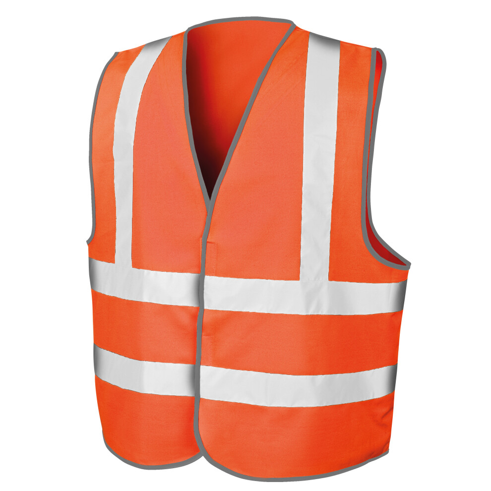 (S/M, Fluorescent Orange) Result Mens Core High-Visibility Safety Motorway Vest