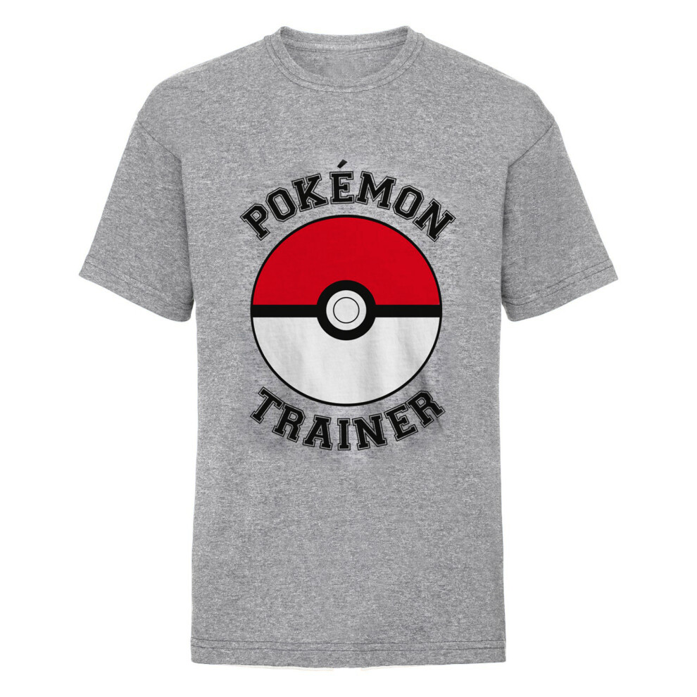 (12-13 Years, Heather Grey) Pokemon Childrens/Kids Pokeball T-Shirt