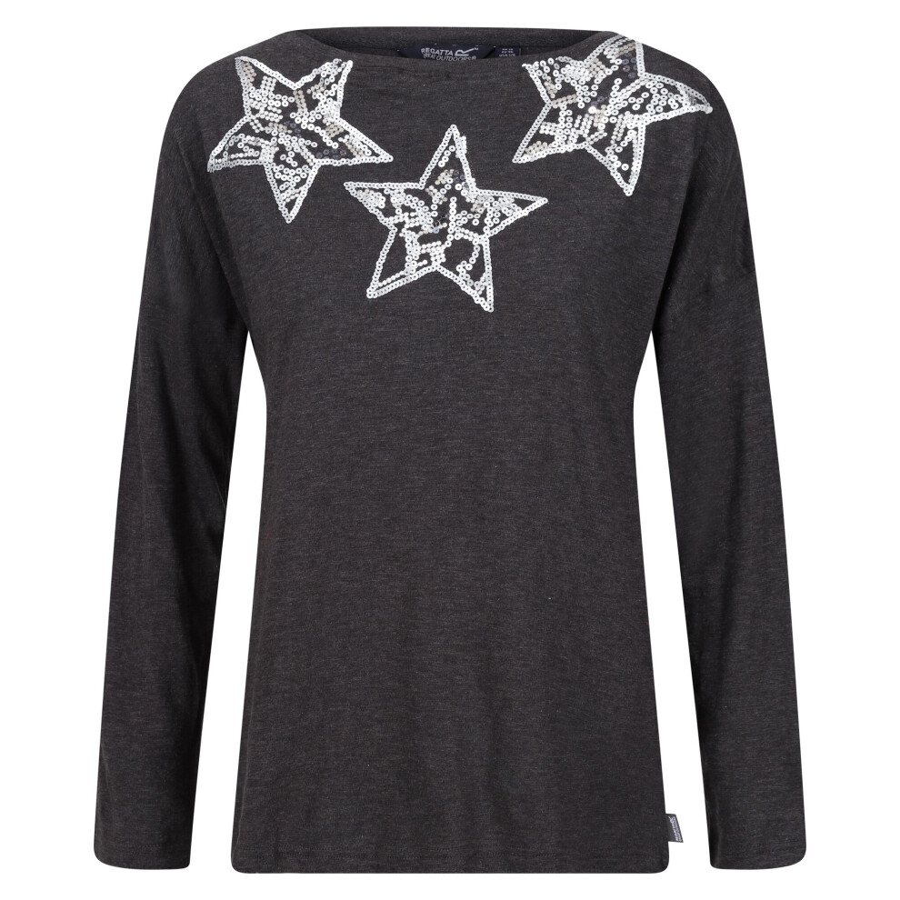 (12 UK, Dark Grey) Regatta Womens/Ladies Carlene Stars Long-Sleeved T-Shirt