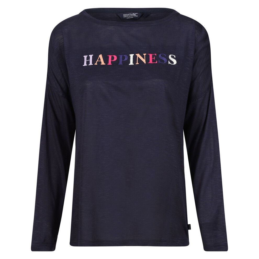 (10 UK, Navy) Regatta Womens/Ladies Carlene Happiness Long-Sleeved T-Shirt