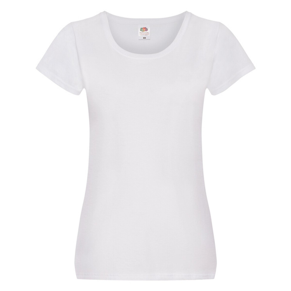 (14 UK, White) Fruit of the Loom Womens/Ladies Original Lady Fit T-Shirt