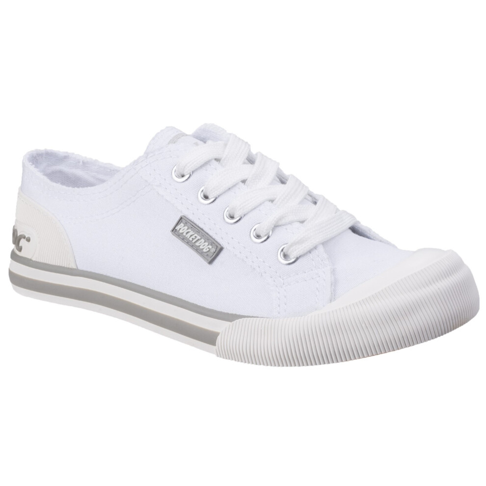 (8 UK, White) Rocket Dog Womens/Ladies Jazzin Canvas Lace Up Shoe