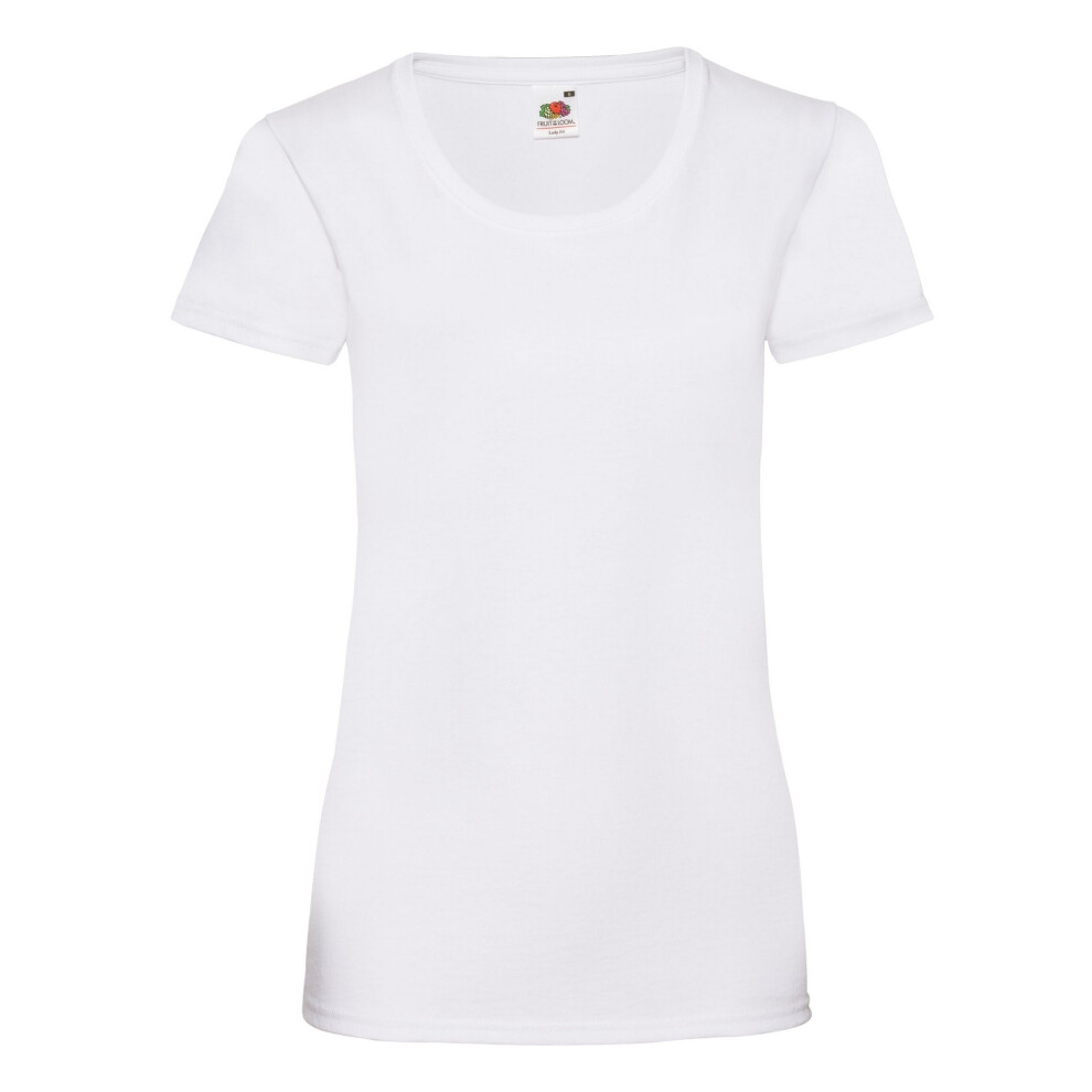 (18 UK, White) Fruit of the Loom Womens/Ladies Valueweight Lady Fit T-Shirt