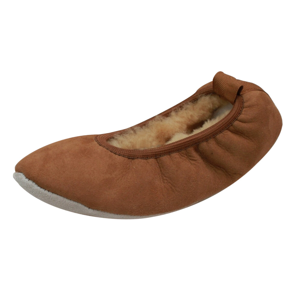 Sheepskin Lined Ballerina Slippers