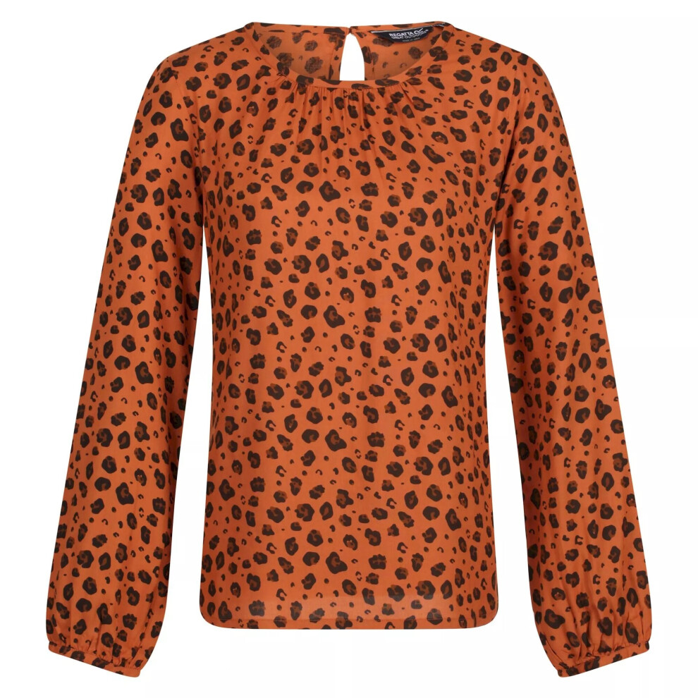(10 UK, Copper Almond) Regatta Womens/Ladies Hadria Animal Print Blouse