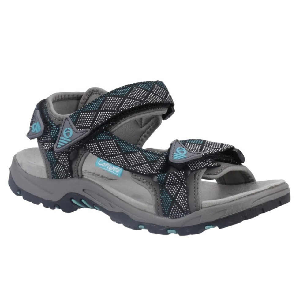 (7 UK, Grey/Turquoise) Cotswold Womens/Ladies Foxcote Sandals