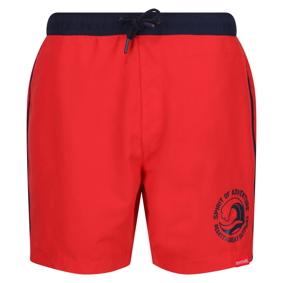 (3XL, High Risk Red/Navy) Regatta Mens Bentham Swim Shorts