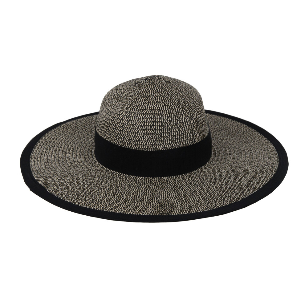 (L-XL, Black/Natural) Regatta Womens/Ladies Straw Sun Hat