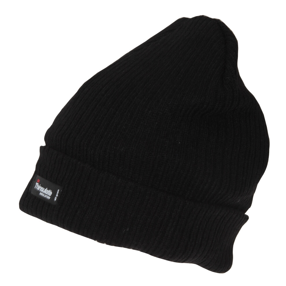 (One Size, Black) Mens 3M Thinsulate Beanie