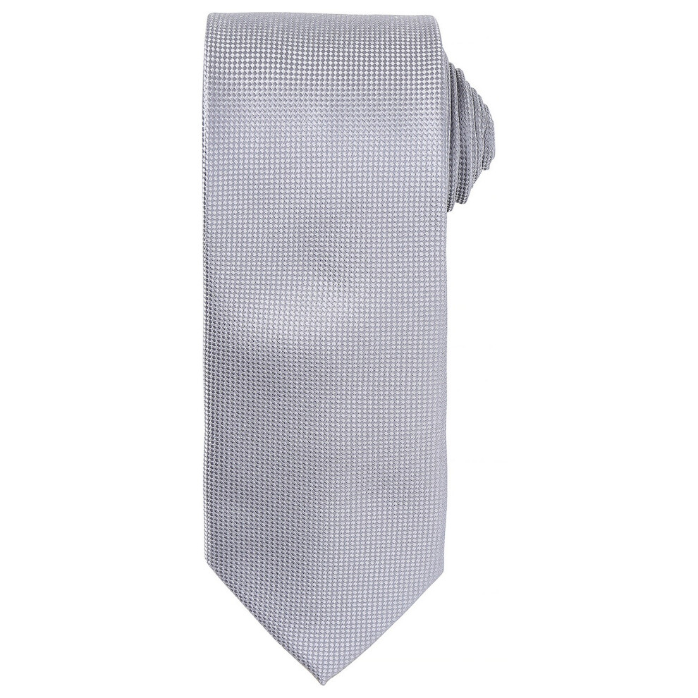 (One Size, Silver) Premier Unisex Adult Micro Waffle Tie