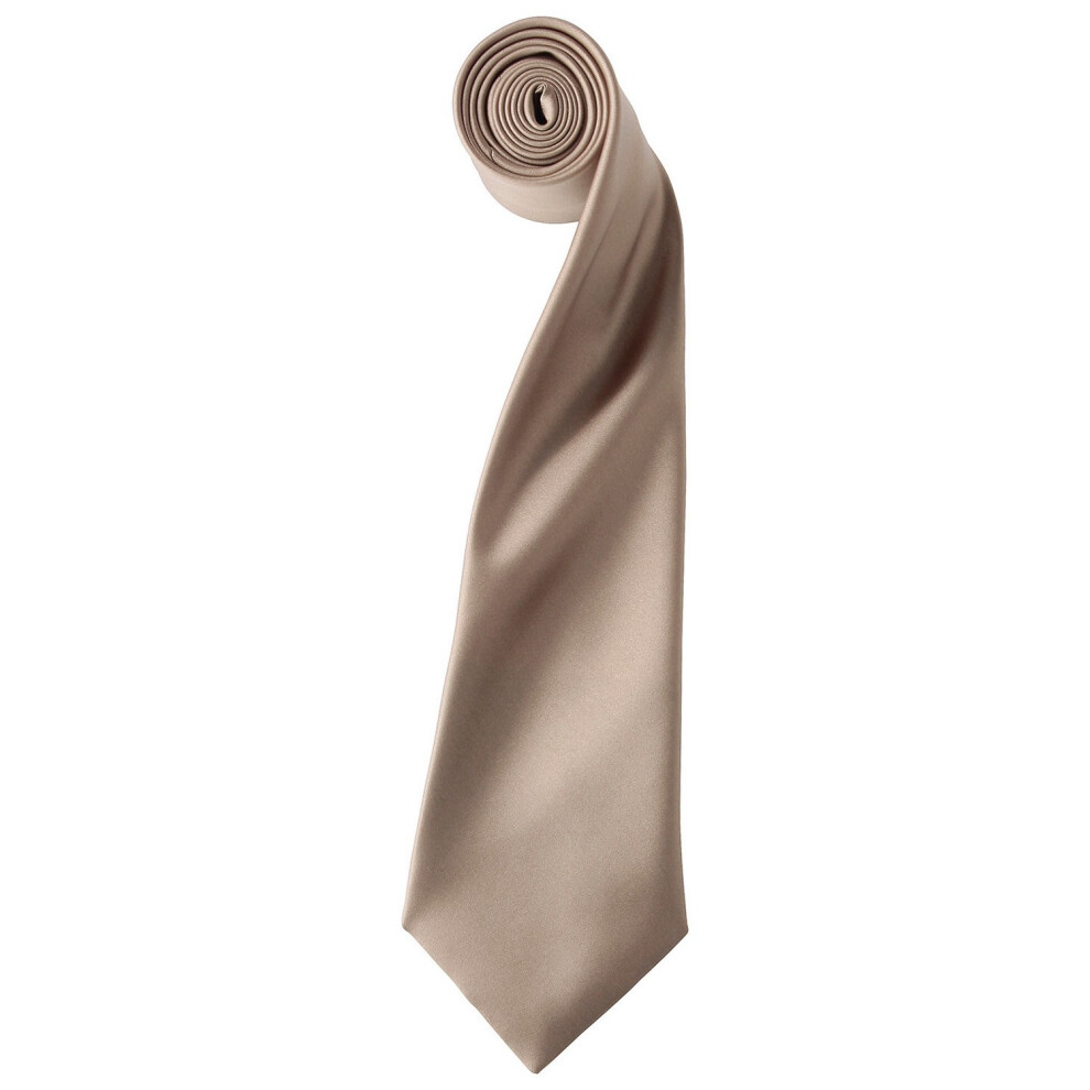 (One Size, Khaki) Premier Unisex Adult Colours Satin Tie