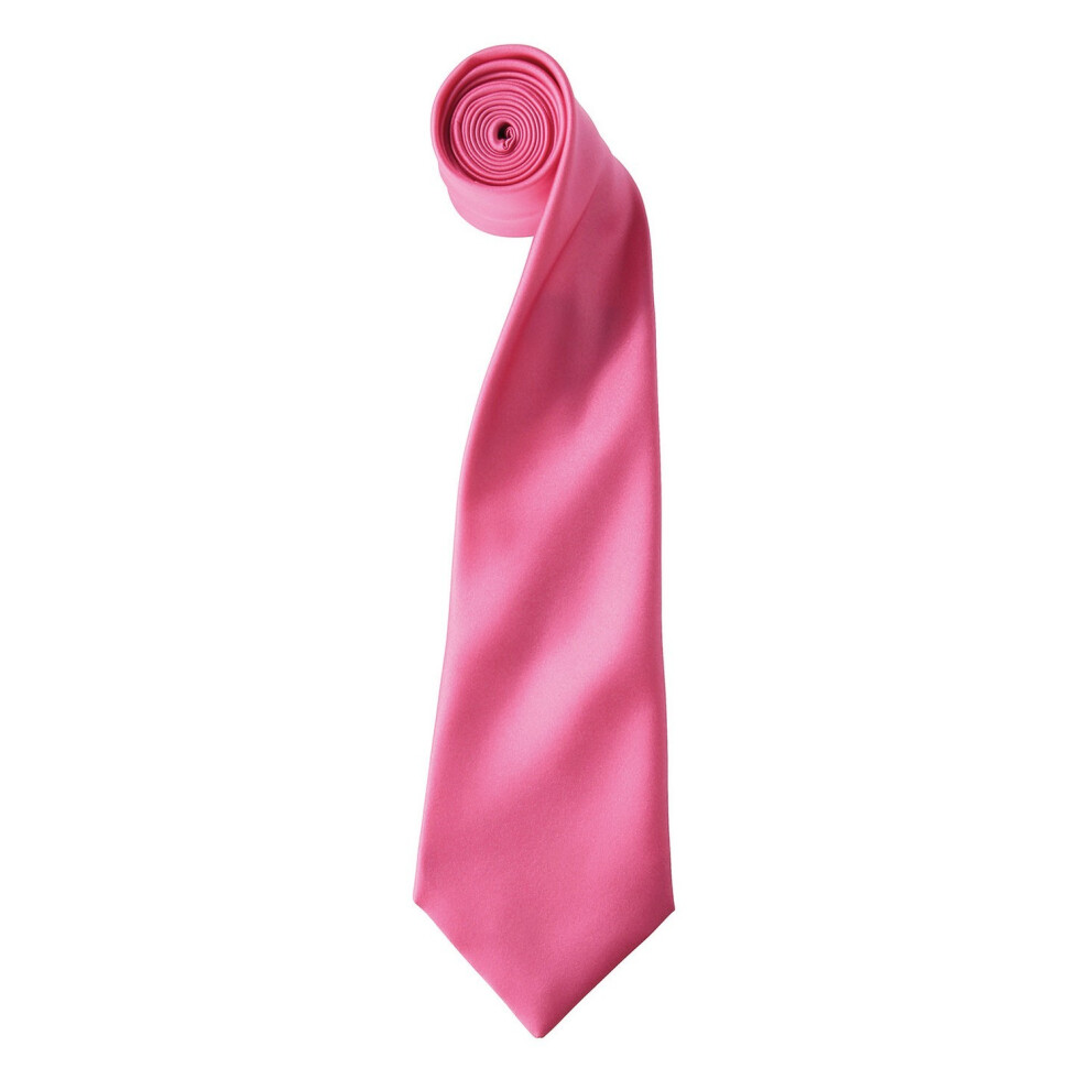 (One Size, Fuchsia) Premier Unisex Adult Colours Satin Tie