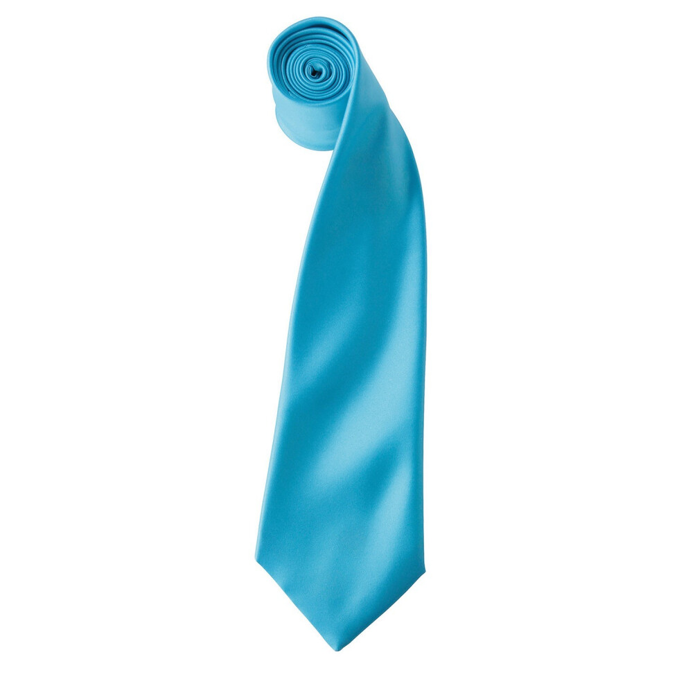 (One Size, Turquoise) Premier Unisex Adult Colours Satin Tie