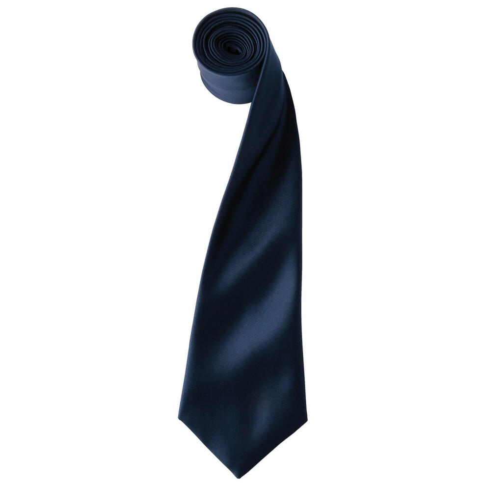 (One Size, Navy) Premier Unisex Adult Colours Satin Tie