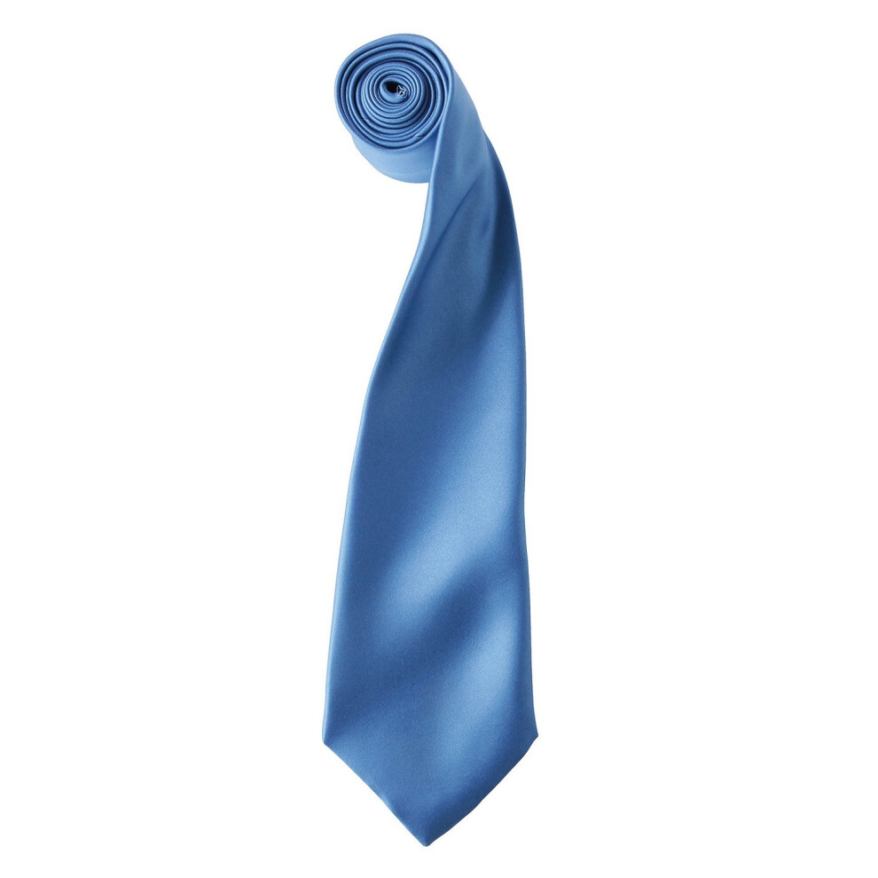 (One Size, Mid Blue) Premier Unisex Adult Colours Satin Tie