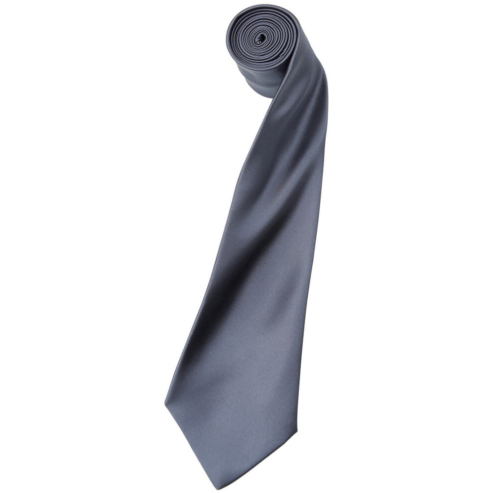 (One Size, Steel) Premier Unisex Adult Colours Satin Tie