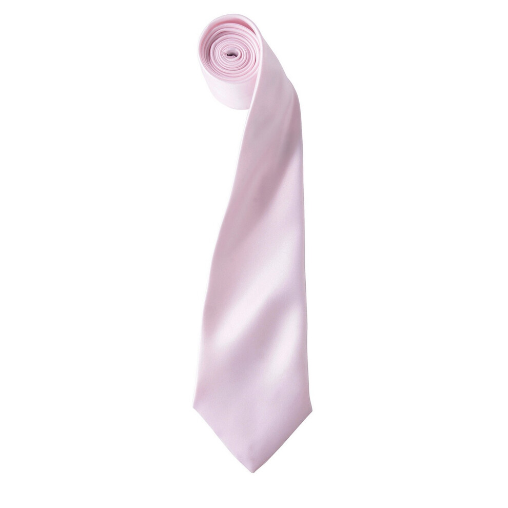 (One Size, Pink) Premier Unisex Adult Colours Satin Tie