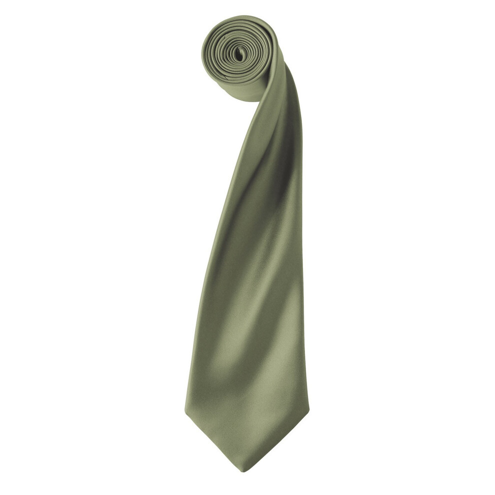 (One Size, Olive) Premier Unisex Adult Colours Satin Tie