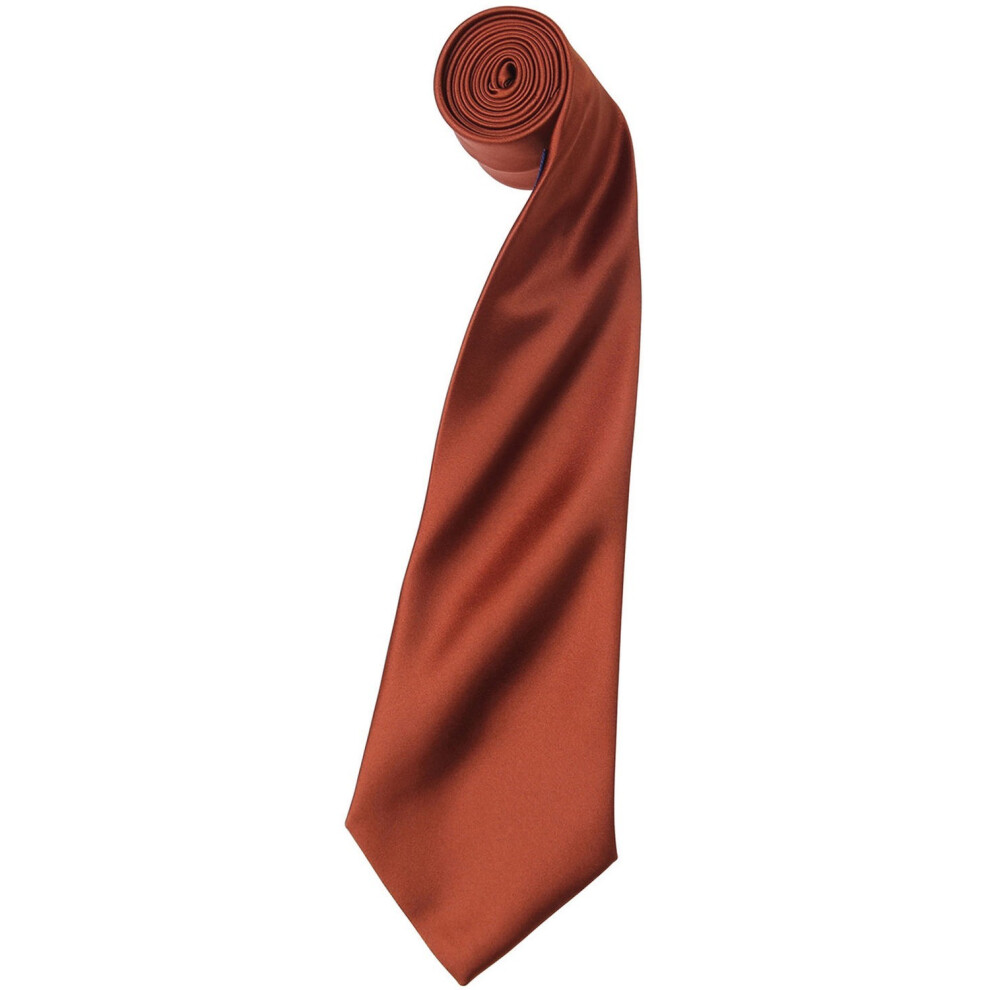 (One Size, Chestnut) Premier Unisex Adult Colours Satin Tie