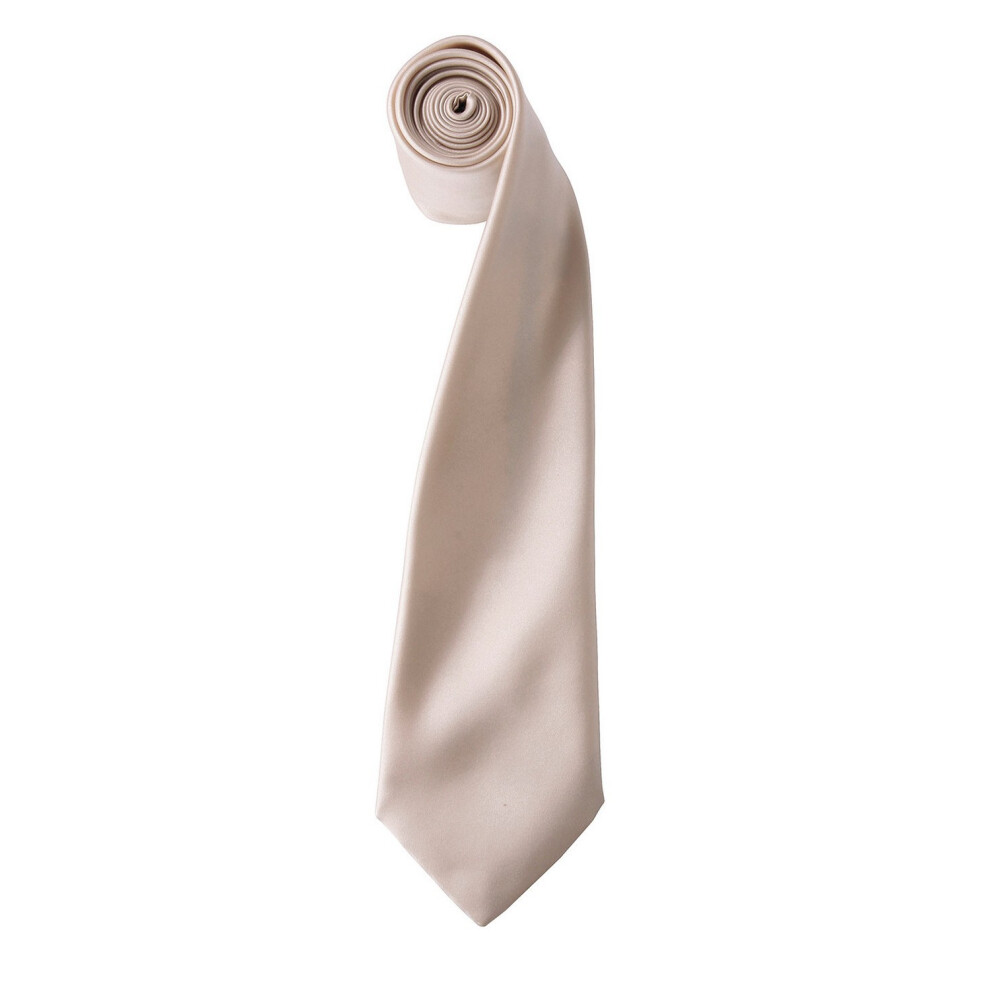 (One Size, Natural) Premier Unisex Adult Colours Satin Tie