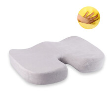 (Grey Flannel) Memory Foam Orthopaedic Pillow, Office Chair and Tailbone Cushion Bracket, Car Seat With Cushion, Maternal Deconpression