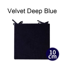 (Velvet DeepBlue 10cm, 45x45cm) Thailand Natural Latex Seat Cushion Pad Chair Hips Orthopaedic Pillow Seat Latex Mats Coccyx Protect