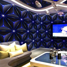 (Blue A, 45cm*500cm) 1 roll 3D Glowing Wallpaper - Modern Technology Style, Waterproof Self-Adhesive
