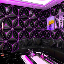 (Purple, 45cm*500cm) 1 roll 3D Glowing Wallpaper - Modern Technology Style, Waterproof Self-Adhesive
