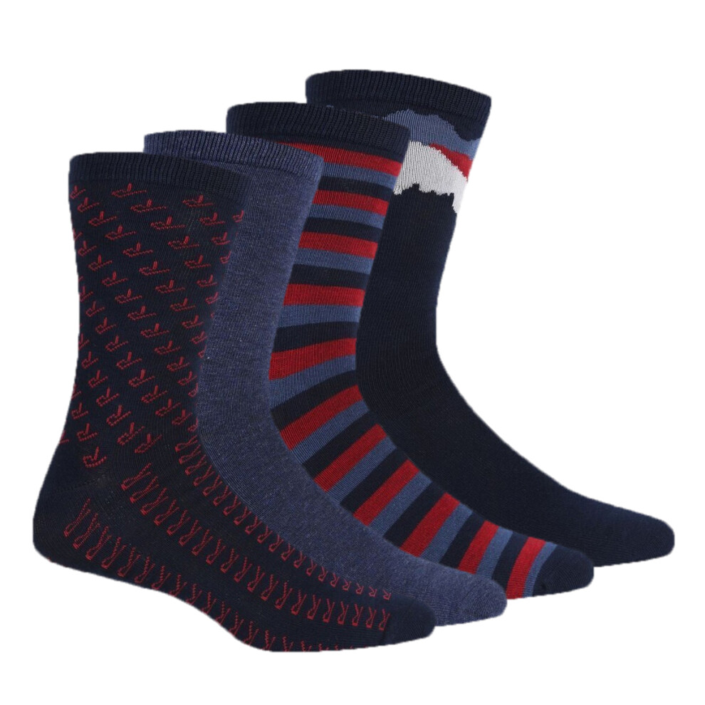 (6 UK-8 UK, Dark Denim) Regatta Mens Lifestyle Socks (Pack of 4)