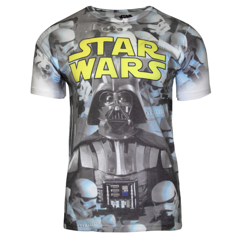 (XXL, White/Grey) Star Wars Mens Imperial Photo Montage T-Shirt