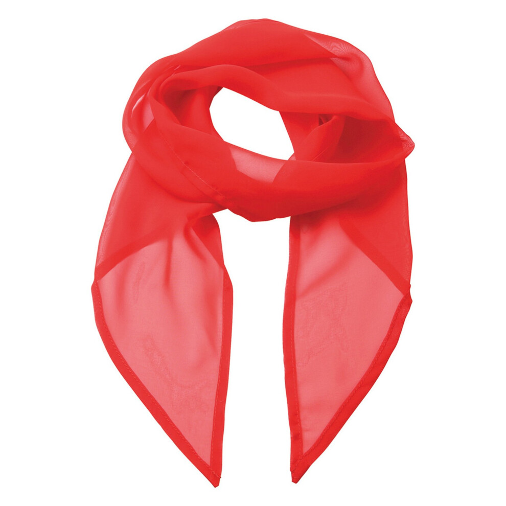 (One Size, Strawberry Red) Premier Unisex Adult Colours Chiffon Scarf-image-OPC-PDYPCN8-NEW