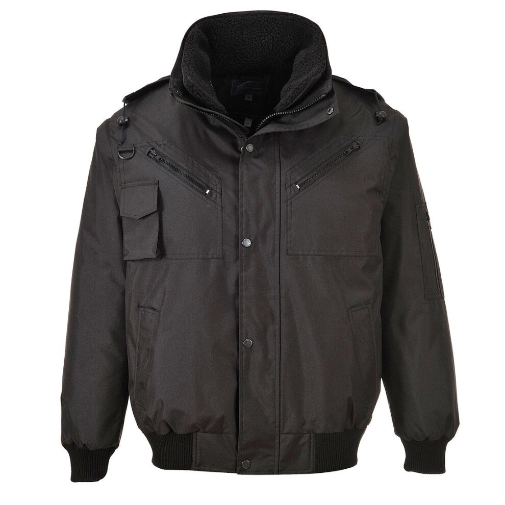 (3XL, Black) Portwest Mens 4 in 1 Bomber Jacket