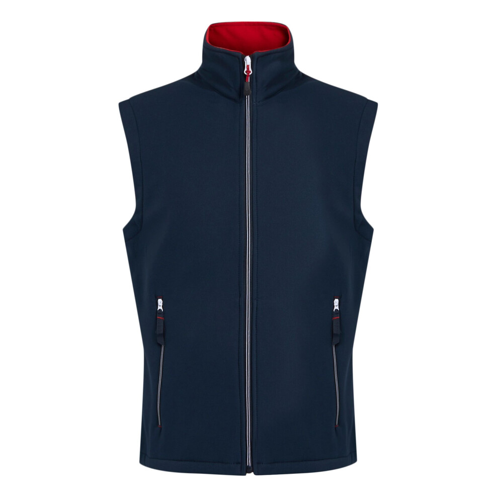 (3XL, Navy/Classic Red) Regatta Mens Ascender Softshell 2 Layer Body Warmer