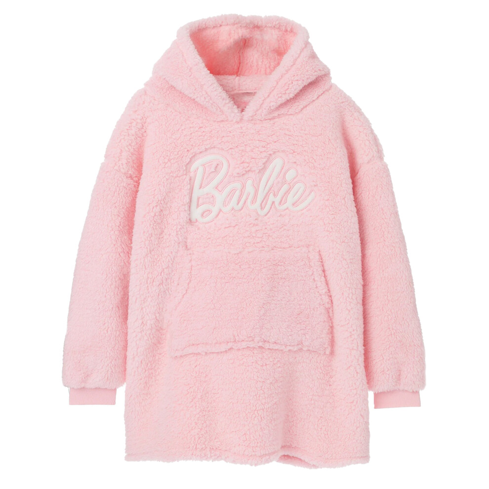 (6-8 Years, Pink) Barbie Girls Sherpa Hoodie Blanket