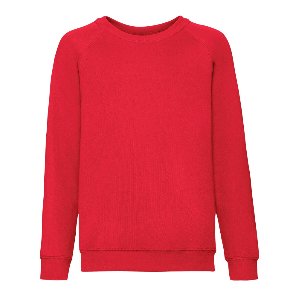 (14-15 Years, Red) Fruit of the Loom Childrens/Kids Classic Raglan Sweatshirt