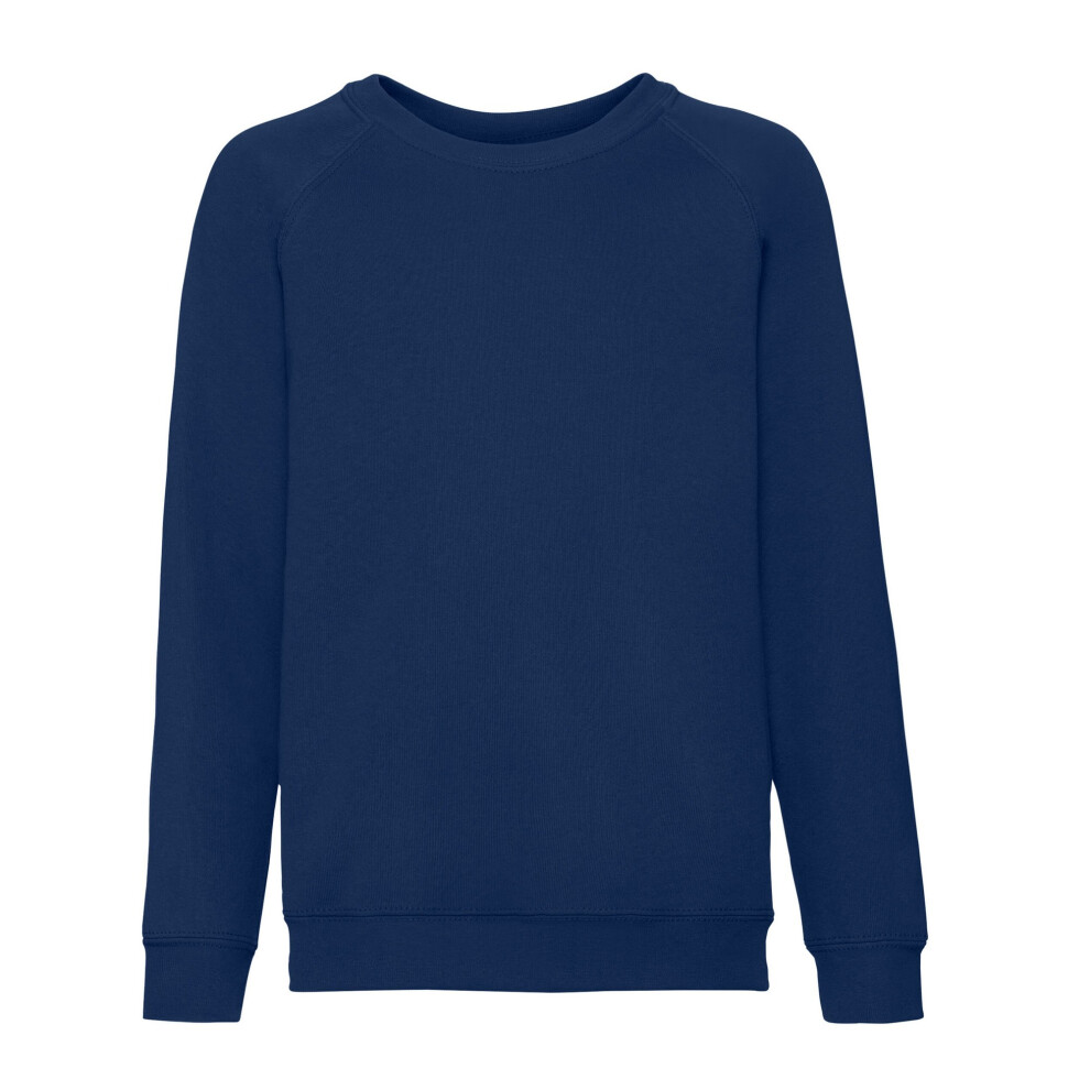 (14-15 Years, Navy) Fruit of the Loom Childrens/Kids Classic Raglan Sweatshirt