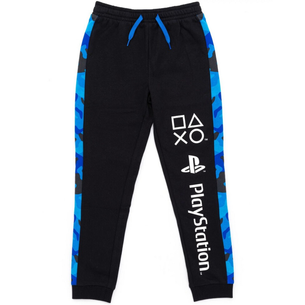 (5-6 Years, Black/Blue/White) Playstation Boys Camo Jogging Bottoms