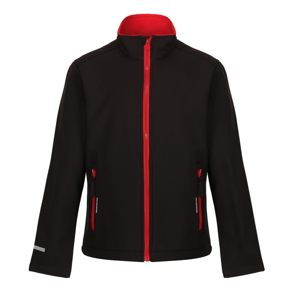 (7-8 Years, Black/Classic Red) Regatta Childrens/Kids Ablaze 2 Layer Soft Shell Jacket