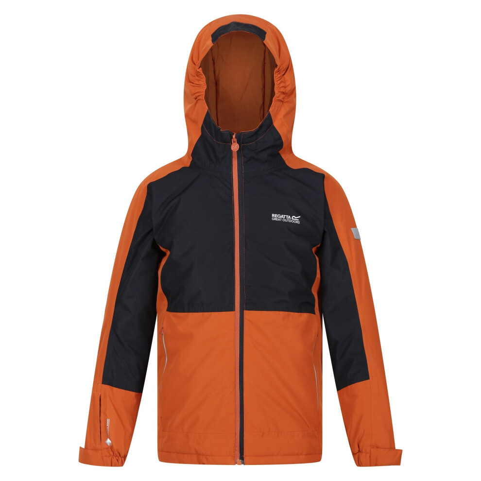 (11-12 Years, Burnt Copper/Black) Regatta Childrens/Kids Beamz III Waterproof Jacket