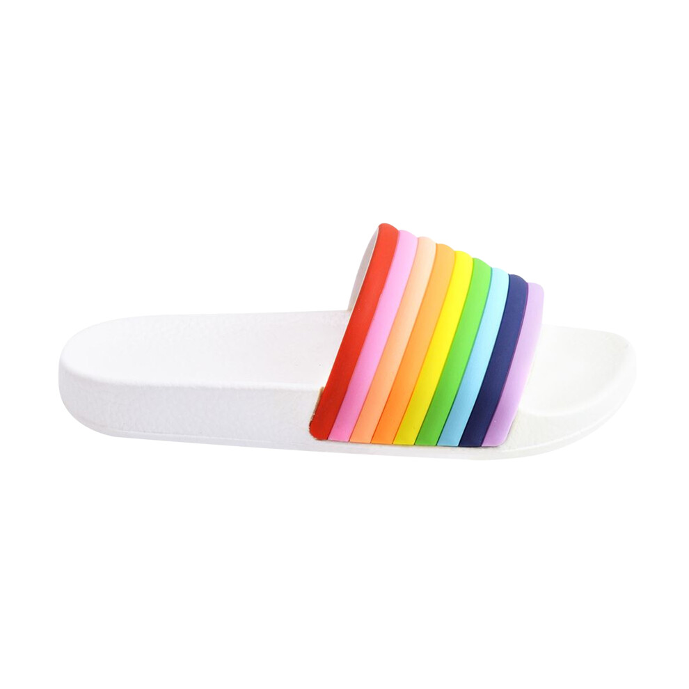 (10 Child UK, White) Childrens Girls Rainbow Sliders