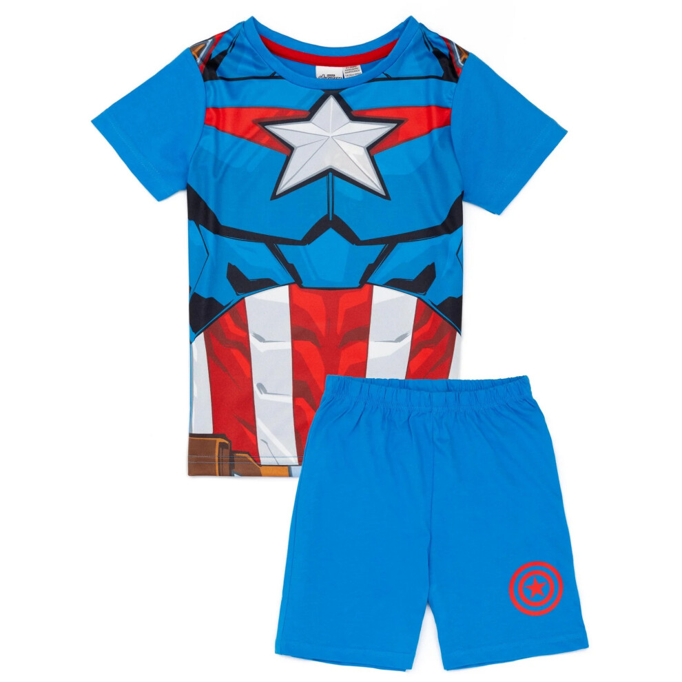(3-4 Years, Blue/Red) Captain America Boys Captain America Short Pyjama Set