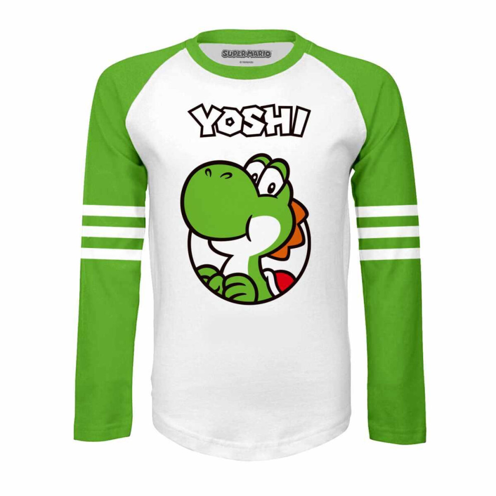 (3-4 Years, White) Super Mario Childrens/Kids Yoshi Since 1990 Long-Sleeved T-Shirt