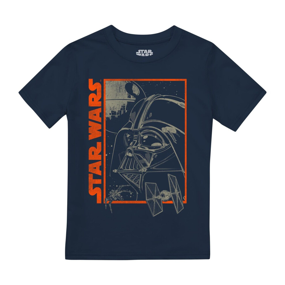 (7-8 Years, Navy) Star Wars Boys Darth Vader T-Shirt